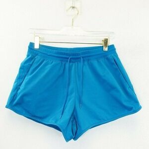 UNIQLO Women‎ Blue Running Shorts MEDIUM Drawstring Lounge Sweat Cerulean
